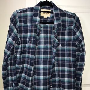 Blue plaid shirt